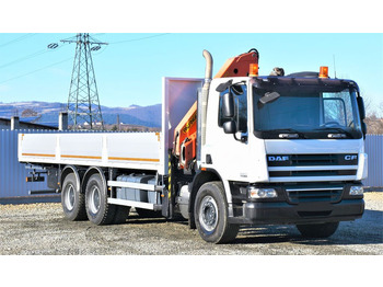 Auto s hydraulickou rukou, Valníkový/ Plošinový nákladný automobil DAF CF 75.360 Pritsche 7,95 m + KRAN / FUNK * 6x4: obrázok 3