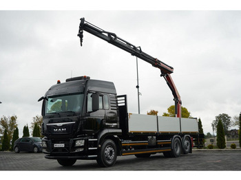 Valníkový/ Plošinový nákladný automobil, Auto s hydraulickou rukou MAN TGS 26.440 / 6X2 / SKRZYNIOWY 7,5 M / OŚ PODNOSZONA  + HDS PALFI: obrázok 4