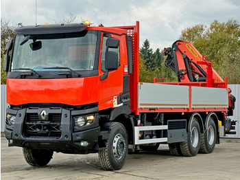 Valníkový/ Plošinový nákladný automobil, Auto s hydraulickou rukou Renault C430 * PALFINGER PK 18002 - EHC + FUNK/ 6x4: obrázok 5
