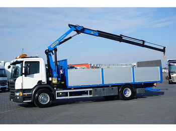 Valníkový/ Plošinový nákladný automobil, Auto s hydraulickou rukou Scania P 250 / ACC / SKRZYNIOWY + HDS + WINDA / PALFINGER PK 12 002 - E: obrázok 3