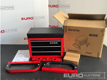 Vybavenie garáže/ Dielne Unused Boss Wheeled Stool Tool Box, 3 Drawers, Magnetic Trays: obrázok 2