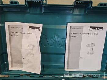 Vybavenie garáže/ Dielne Unused Makita DHP453 18V LXT Combi Dril, Makita DTD152 18V LXT Impact Driver, Battery, Charger, Bit Set: obrázok 3