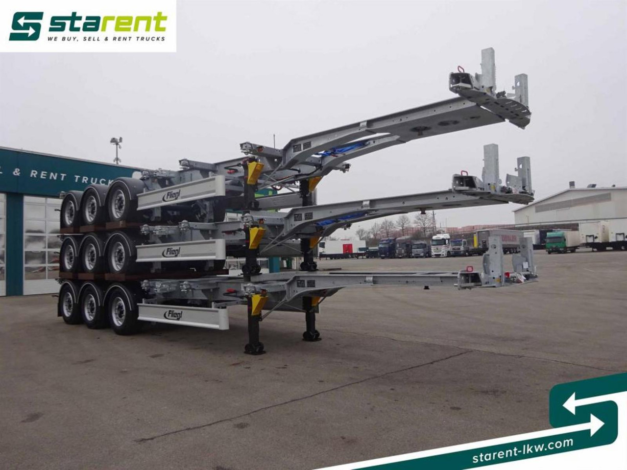 Fliegl Containerchassis ADR, 1x20 / 2x20 / 1x30 / 1x40 - Náves preprava kontajnerov/ Výmenná nadstavba: obrázok 3 Fliegl Containerchassis ADR, 1x20 / 2x20 / 1x30 / 1x40 - Náves preprava kontajnerov/ Výmenná nadstavba: obrázok 3
