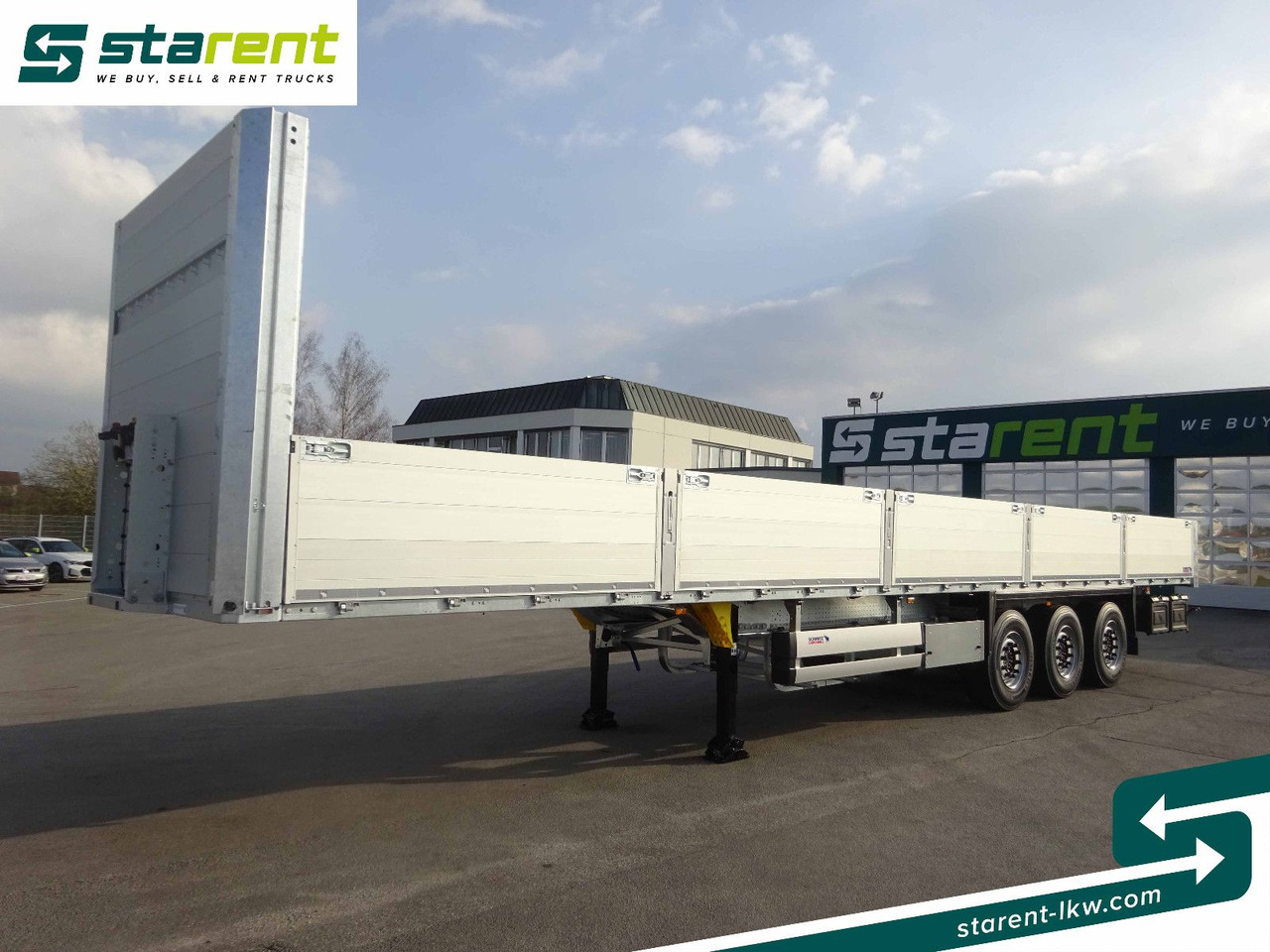 Schmitz Cargobull Baustofftrailer, Liftachse, 80cm Bordwände - Plošinový/ Valníkový náves: obrázok 1 Schmitz Cargobull Baustofftrailer, Liftachse, 80cm Bordwände - Plošinový/ Valníkový náves: obrázok 1