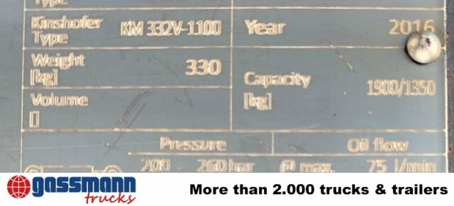 KINSHOFER KM 332-V-1100 Palettenzange - Čeľuste na balíky: obrázok 3 KINSHOFER KM 332-V-1100 Palettenzange - Čeľuste na balíky: obrázok 3