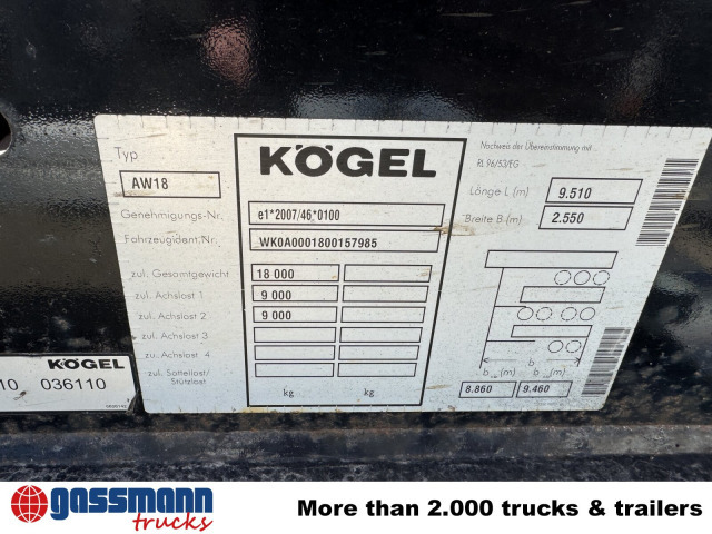 Kögel AW 18 - Príves preprava kontajnerov/ Výmenná nadstavba: obrázok 2 Kögel AW 18 - Príves preprava kontajnerov/ Výmenná nadstavba: obrázok 2