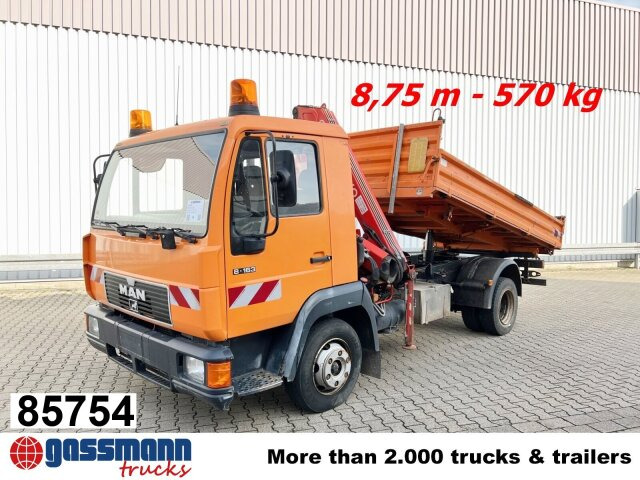 MAN 8.163 4x2 BB mit Kran Fassi F60A.23 - Sklápač, Auto s hydraulickou rukou: obrázok 1 MAN 8.163 4x2 BB mit Kran Fassi F60A.23 - Sklápač, Auto s hydraulickou rukou: obrázok 1