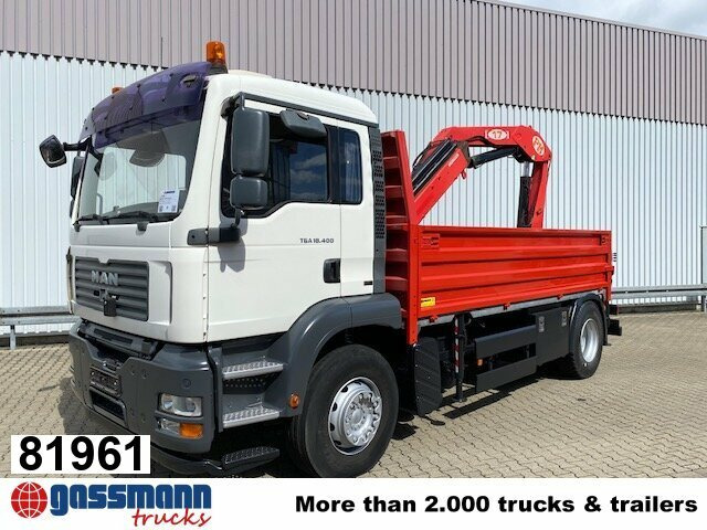 MAN TGA 18.400 4x2 BL Pritsche Heckkran PM17523 - Valníkový/ Plošinový nákladný automobil, Auto s hydraulickou rukou: obrázok 1 MAN TGA 18.400 4x2 BL Pritsche Heckkran PM17523 - Valníkový/ Plošinový nákladný automobil, Auto s hydraulickou rukou: obrázok 1
