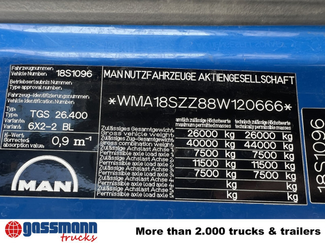 MAN TGA 26.400 6x2-4 BL, A1, Lenk-/Liftachse, ADR, - Cisternové vozidlo: obrázok 4 MAN TGA 26.400 6x2-4 BL, A1, Lenk-/Liftachse, ADR, - Cisternové vozidlo: obrázok 4
