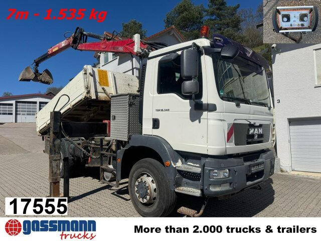 MAN TGM 18.340 4x4 BB mit Penz Kran 11.83 SH, Funk - Sklápač, Auto s hydraulickou rukou: obrázok 1 MAN TGM 18.340 4x4 BB mit Penz Kran 11.83 SH, Funk - Sklápač, Auto s hydraulickou rukou: obrázok 1