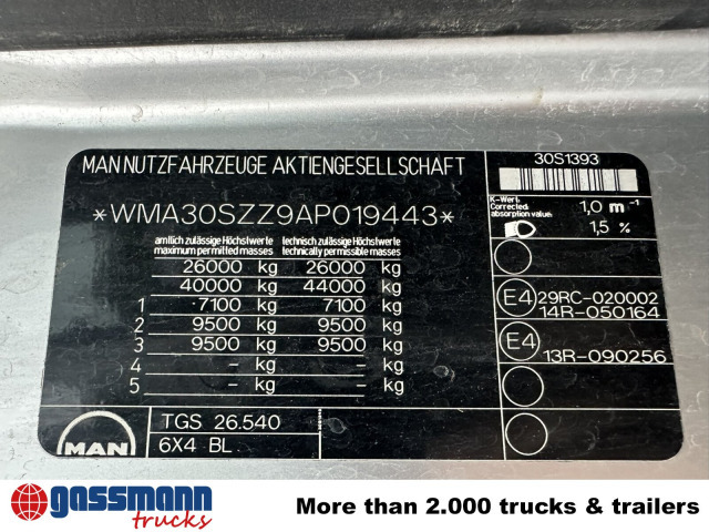 MAN TGS 26.540 6x4 BL, Bordmatik, Retarder, Meiller - Sklápač: obrázok 5 MAN TGS 26.540 6x4 BL, Bordmatik, Retarder, Meiller - Sklápač: obrázok 5