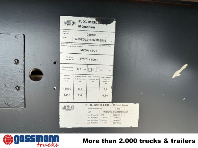 Meiller MZDA 18/21, Stahlbordwände, ca. 10m³ - Príves sklápěcí: obrázok 3 Meiller MZDA 18/21, Stahlbordwände, ca. 10m³ - Príves sklápěcí: obrázok 3