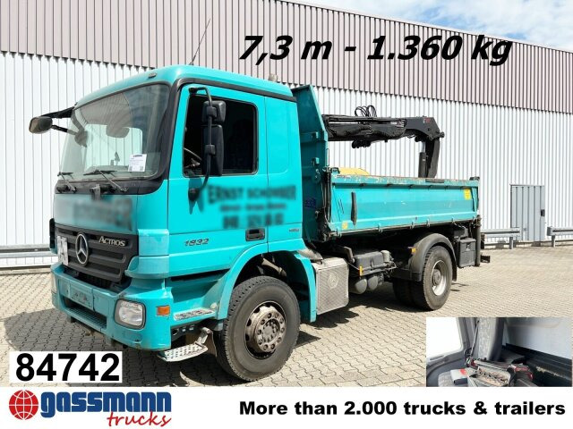 Mercedes-Benz Actros 1832 K 4x2 mit Heckkran Hiab XS 099ES-2 - Sklápač, Auto s hydraulickou rukou: obrázok 1 Mercedes-Benz Actros 1832 K 4x2 mit Heckkran Hiab XS 099ES-2 - Sklápač, Auto s hydraulickou rukou: obrázok 1