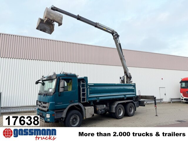 Mercedes-Benz Actros 3348 K 6x4, beidseitig Bormatik, Heckkran - Sklápač, Auto s hydraulickou rukou: obrázok 1 Mercedes-Benz Actros 3348 K 6x4, beidseitig Bormatik, Heckkran - Sklápač, Auto s hydraulickou rukou: obrázok 1