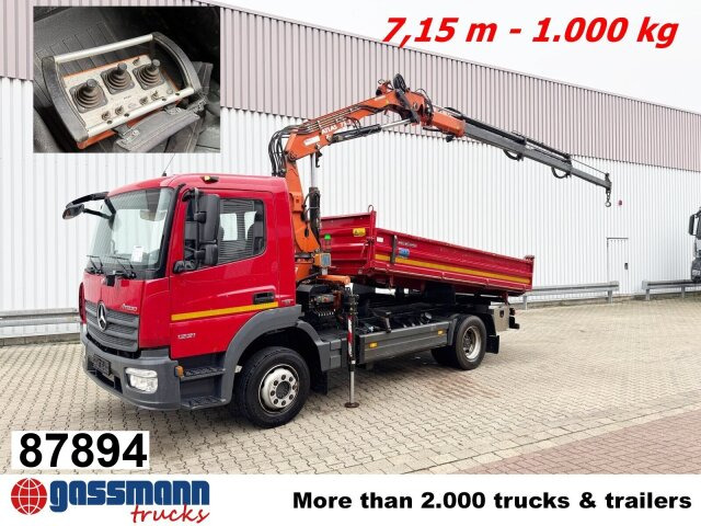 Mercedes-Benz Atego 1221 K 4x2 mit Kran Atlas AK 75.2, Funk, - Sklápač, Auto s hydraulickou rukou: obrázok 1 Mercedes-Benz Atego 1221 K 4x2 mit Kran Atlas AK 75.2, Funk, - Sklápač, Auto s hydraulickou rukou: obrázok 1