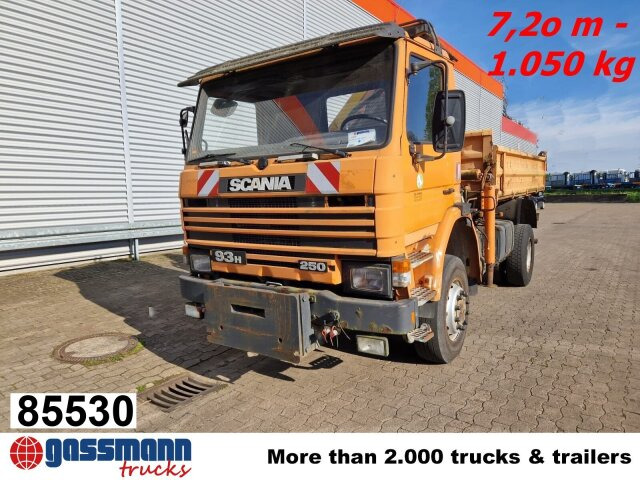 Scania 93H 250 4x4 mit Kran Palfinger PK8000, - Sklápač, Auto s hydraulickou rukou: obrázok 1 Scania 93H 250 4x4 mit Kran Palfinger PK8000, - Sklápač, Auto s hydraulickou rukou: obrázok 1