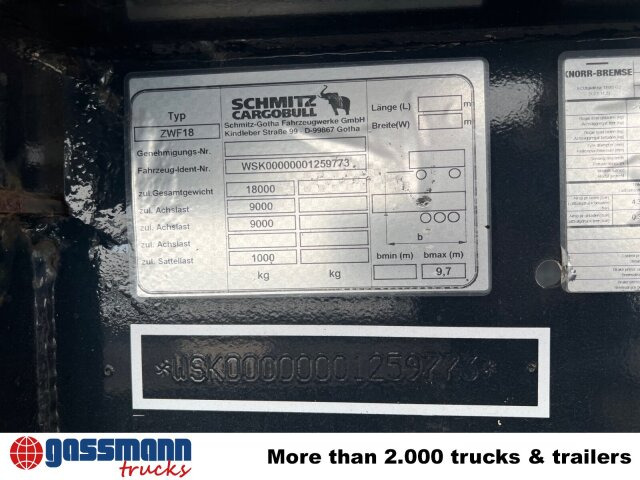 Príves preprava kontajnerov/ Výmenná nadstavba Schmitz Cargobull ZWF 18: obrázok 10 Príves preprava kontajnerov/ Výmenná nadstavba Schmitz Cargobull ZWF 18: obrázok 10