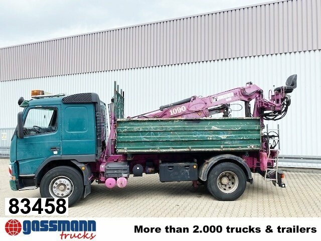 Volvo FM12-420 4x2 mit Heckkran Jonsered 1090, - Sklápač, Auto s hydraulickou rukou: obrázok 1 Volvo FM12-420 4x2 mit Heckkran Jonsered 1090, - Sklápač, Auto s hydraulickou rukou: obrázok 1