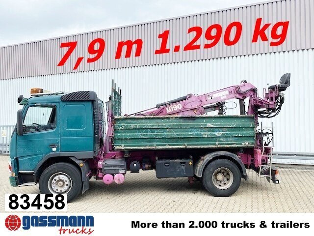 Volvo FM12-420 4x2 mit Heckkran Jonsered 1090, - Sklápač, Auto s hydraulickou rukou: obrázok 1 Volvo FM12-420 4x2 mit Heckkran Jonsered 1090, - Sklápač, Auto s hydraulickou rukou: obrázok 1