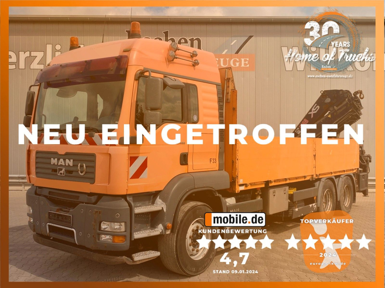 MAN TGA 26.480 6x4 | HIAB 377 EP-4*Funk*Retarder*AHK - Valníkový/ Plošinový nákladný automobil, Auto s hydraulickou rukou: obrázok 1 MAN TGA 26.480 6x4 | HIAB 377 EP-4*Funk*Retarder*AHK - Valníkový/ Plošinový nákladný automobil, Auto s hydraulickou rukou: obrázok 1
