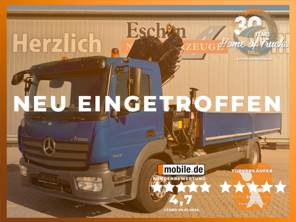 Mercedes-Benz 1527 L 4x2 Atego / HIAB 144 E-5 Hiduo Faltkran - Valníkový/ Plošinový nákladný automobil, Auto s hydraulickou rukou: obrázok 1 Mercedes-Benz 1527 L 4x2 Atego / HIAB 144 E-5 Hiduo Faltkran - Valníkový/ Plošinový nákladný automobil, Auto s hydraulickou rukou: obrázok 1