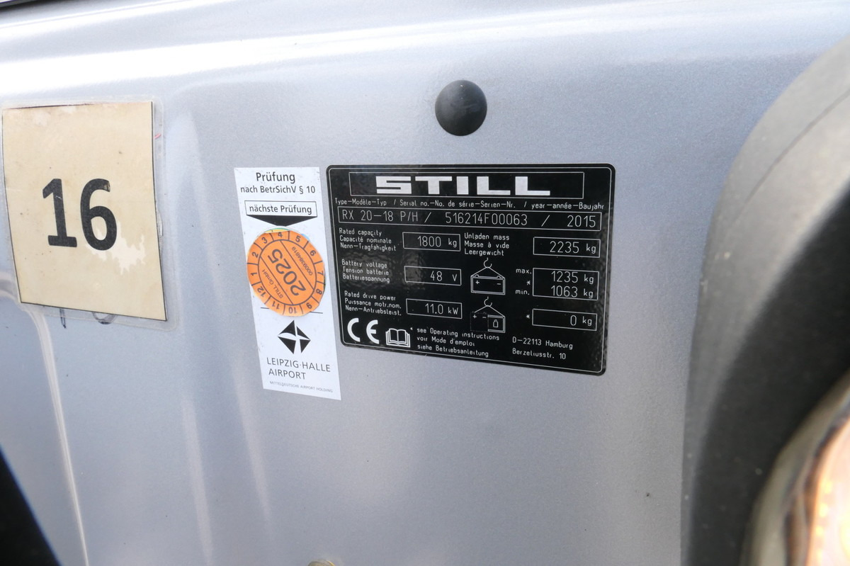 Závesný vysokozdvižný vozík STILL RX 20-18P/H 4-RAD Lange Gabeln: obrázok 11 Závesný vysokozdvižný vozík STILL RX 20-18P/H 4-RAD Lange Gabeln: obrázok 11