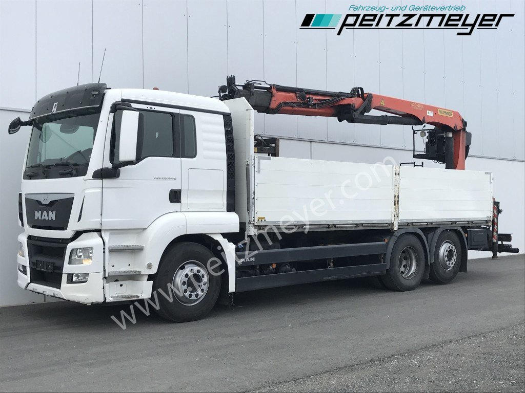 Valníkový/ Plošinový nákladný automobil, Auto s hydraulickou rukou MAN TGS 26.440 FL 6x2 Palfinger PK 21001 L Steinzange, EU 6, Lenkachse: obrázok 16