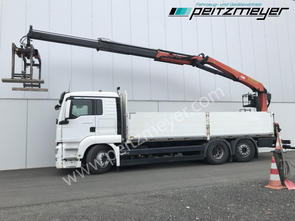 Valníkový/ Plošinový nákladný automobil, Auto s hydraulickou rukou MAN TGS 26.440 FL 6x2 Palfinger PK 21001 L Steinzange, EU 6, Lenkachse: obrázok 7