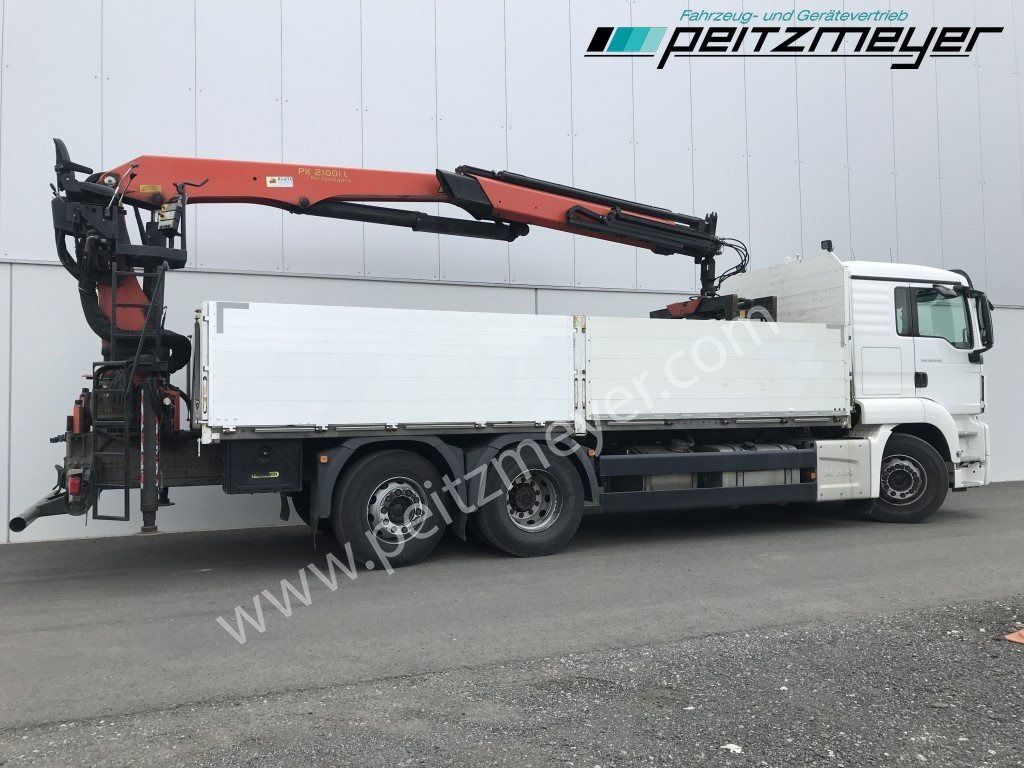 Valníkový/ Plošinový nákladný automobil, Auto s hydraulickou rukou MAN TGS 26.440 FL 6x2 Palfinger PK 21001 L Steinzange, EU 6, Lenkachse: obrázok 8