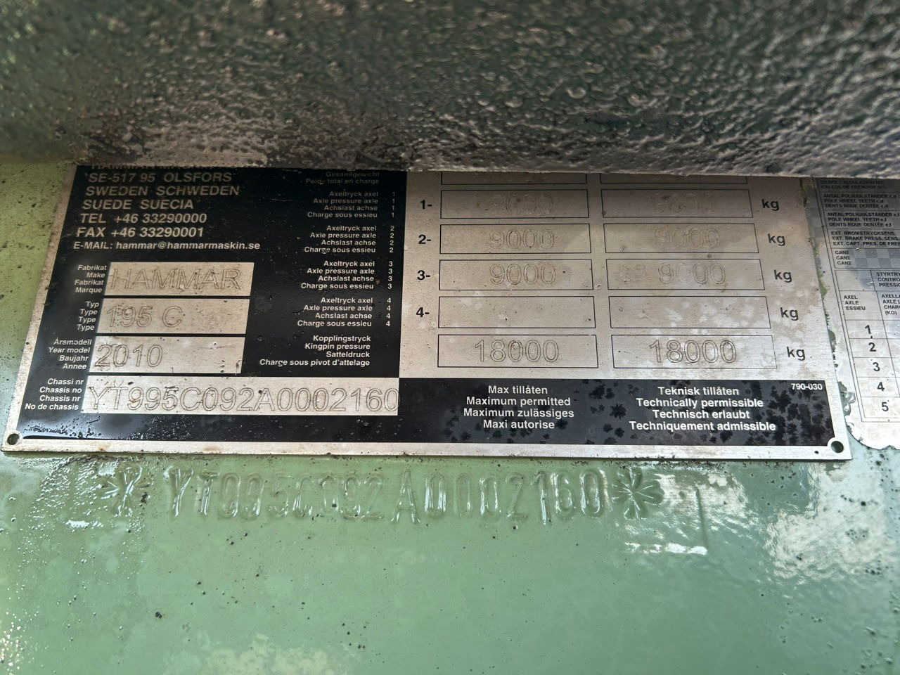 Náves preprava kontajnerov/ Výmenná nadstavba Hammar 195 HC / 20 ft, 2 x 20 ft 40 ft HC, power pack Diesel, Wireless controller 2 x, telescopic chassis: obrázok 6 Náves preprava kontajnerov/ Výmenná nadstavba Hammar 195 HC / 20 ft, 2 x 20 ft 40 ft HC, power pack Diesel, Wireless controller 2 x, telescopic chassis: obrázok 6