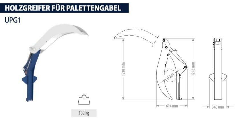 Nový Príslušenstvo pre Lesnícka technika Stammgreifer Holzgreifer Niederhalter Palettengabel Frontlader: obrázok 7 Nový Príslušenstvo pre Lesnícka technika Stammgreifer Holzgreifer Niederhalter Palettengabel Frontlader: obrázok 7