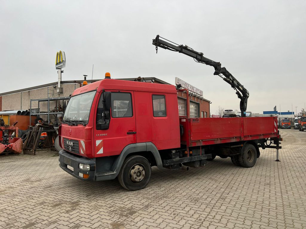 MAN LE 12.225 LC Pritsche Heckkran 6 Zylinder Doka Topzust - Valníkový/ Plošinový nákladný automobil, Auto s hydraulickou rukou: obrázok 1 MAN LE 12.225 LC Pritsche Heckkran 6 Zylinder Doka Topzust - Valníkový/ Plošinový nákladný automobil, Auto s hydraulickou rukou: obrázok 1