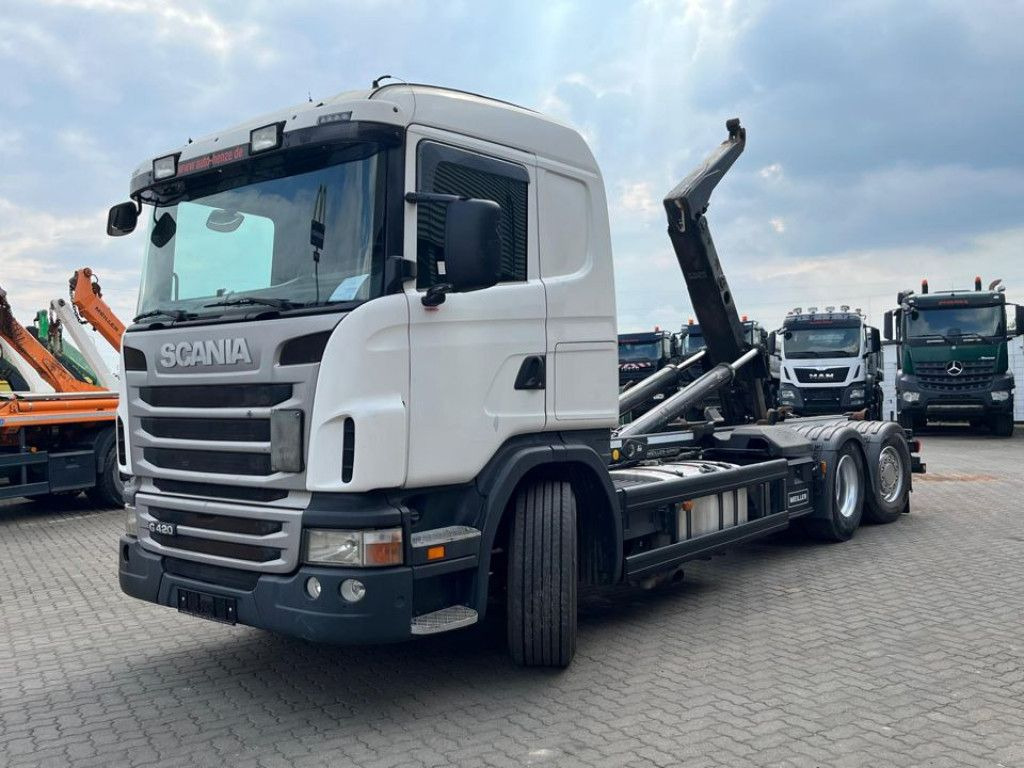 Scania G 420 LB6x2 Abrollkipper Meiller RK 20.70 Scania G 420 LB6x2 Abrollkipper Meiller RK 20.70 - Hákový nosič kontajnerov: obrázok 1 Scania G 420 LB6x2 Abrollkipper Meiller RK 20.70 Scania G 420 LB6x2 Abrollkipper Meiller RK 20.70 - Hákový nosič kontajnerov: obrázok 1