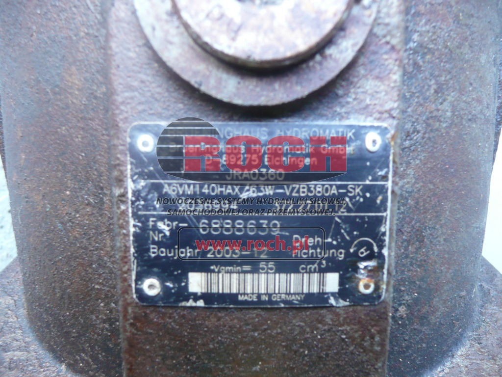 BRUENINGHAUS HYDROMATIK A6VM140HAX/63W-VZB380A-SK 2036994 372.27.01.12 JRA0360 - Hydraulický motor: obrázok 1 BRUENINGHAUS HYDROMATIK A6VM140HAX/63W-VZB380A-SK 2036994 372.27.01.12 JRA0360 - Hydraulický motor: obrázok 1