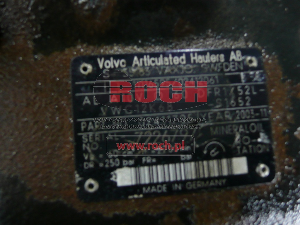 VOLVO AL A10VO60DFR1/52L-VWC12K68-S1652 11116595/ -2412-61 02411705 + AL A10VO28ED72/52L-VSC12N00T-S1126 11116595/ 02412061 02411725 - Hydraulické čerpadlo: obrázok 1 VOLVO AL A10VO60DFR1/52L-VWC12K68-S1652 11116595/ -2412-61 02411705 + AL A10VO28ED72/52L-VSC12N00T-S1126 11116595/ 02412061 02411725 - Hydraulické čerpadlo: obrázok 1