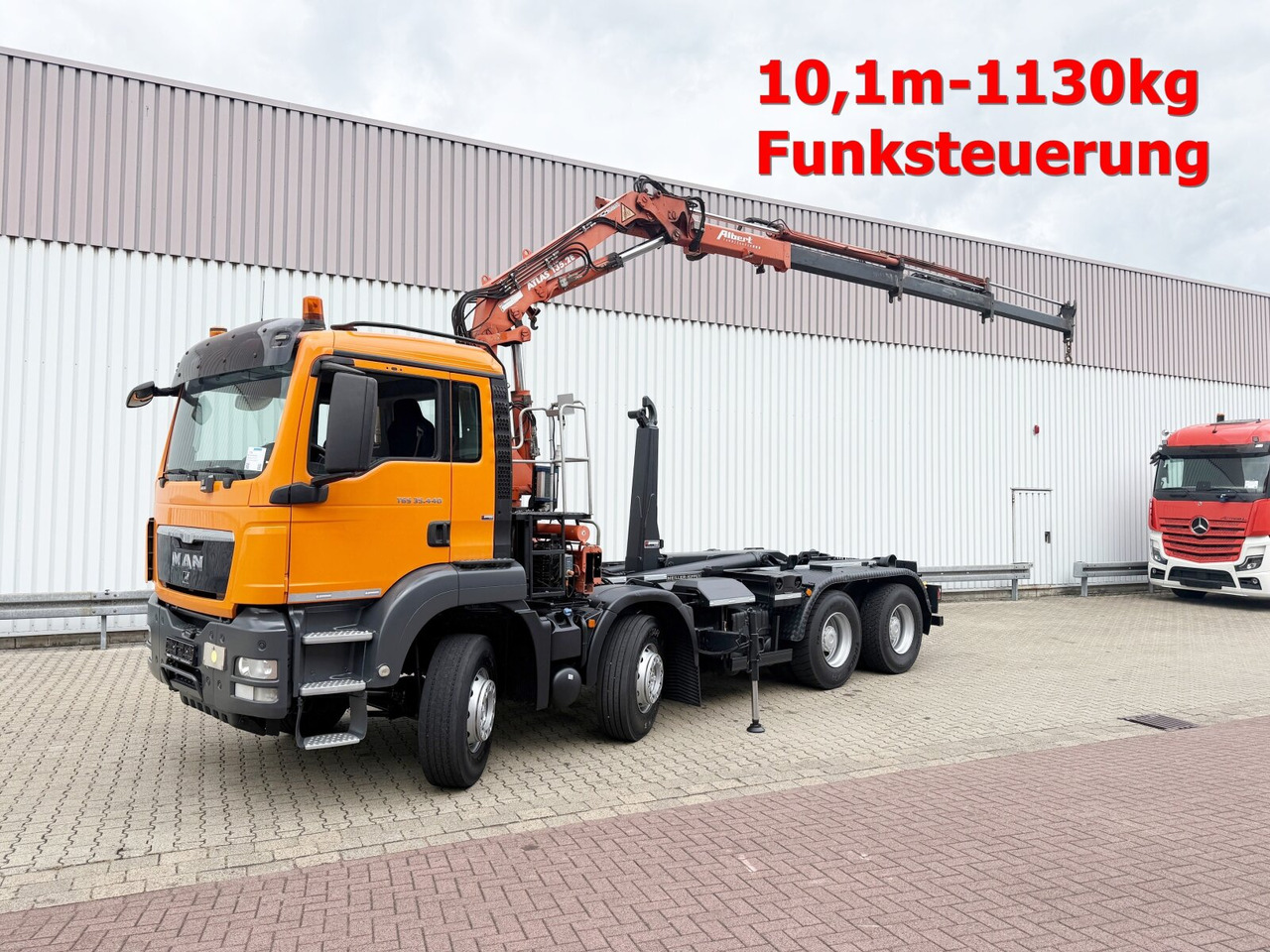 MAN TGS 35.440 8x4 BL TGS 35.440 8x4 BL, Meiller 19.62, Atlas Kran 135.2-A3, Funk - Hákový nosič kontajnerov, Auto s hydraulickou rukou: obrázok 1 MAN TGS 35.440 8x4 BL TGS 35.440 8x4 BL, Meiller 19.62, Atlas Kran 135.2-A3, Funk - Hákový nosič kontajnerov, Auto s hydraulickou rukou: obrázok 1