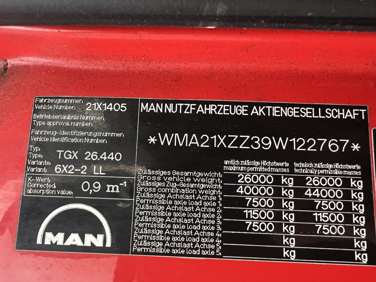 Podvozek s kabinou MAN TGX 26.440 6x2-2 LL TGX 26.440 6x2-2 LL, Lenk-Liftachse: obrázok 7 Podvozek s kabinou MAN TGX 26.440 6x2-2 LL TGX 26.440 6x2-2 LL, Lenk-Liftachse: obrázok 7