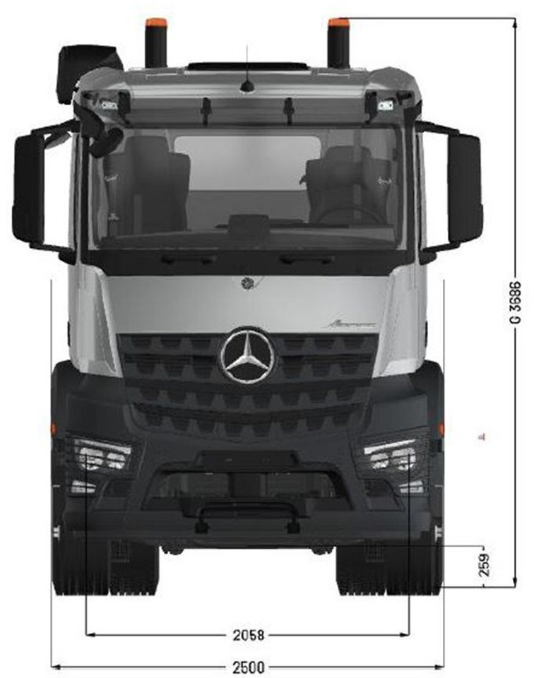 Mercedes-Benz Arocs 3253 L 8x4/4 Arocs 3253 L 8x4/4, MultimediaCockpit, Navi, Motorabtrieb - Podvozek s kabinou: obrázok 3 Mercedes-Benz Arocs 3253 L 8x4/4 Arocs 3253 L 8x4/4, MultimediaCockpit, Navi, Motorabtrieb - Podvozek s kabinou: obrázok 3