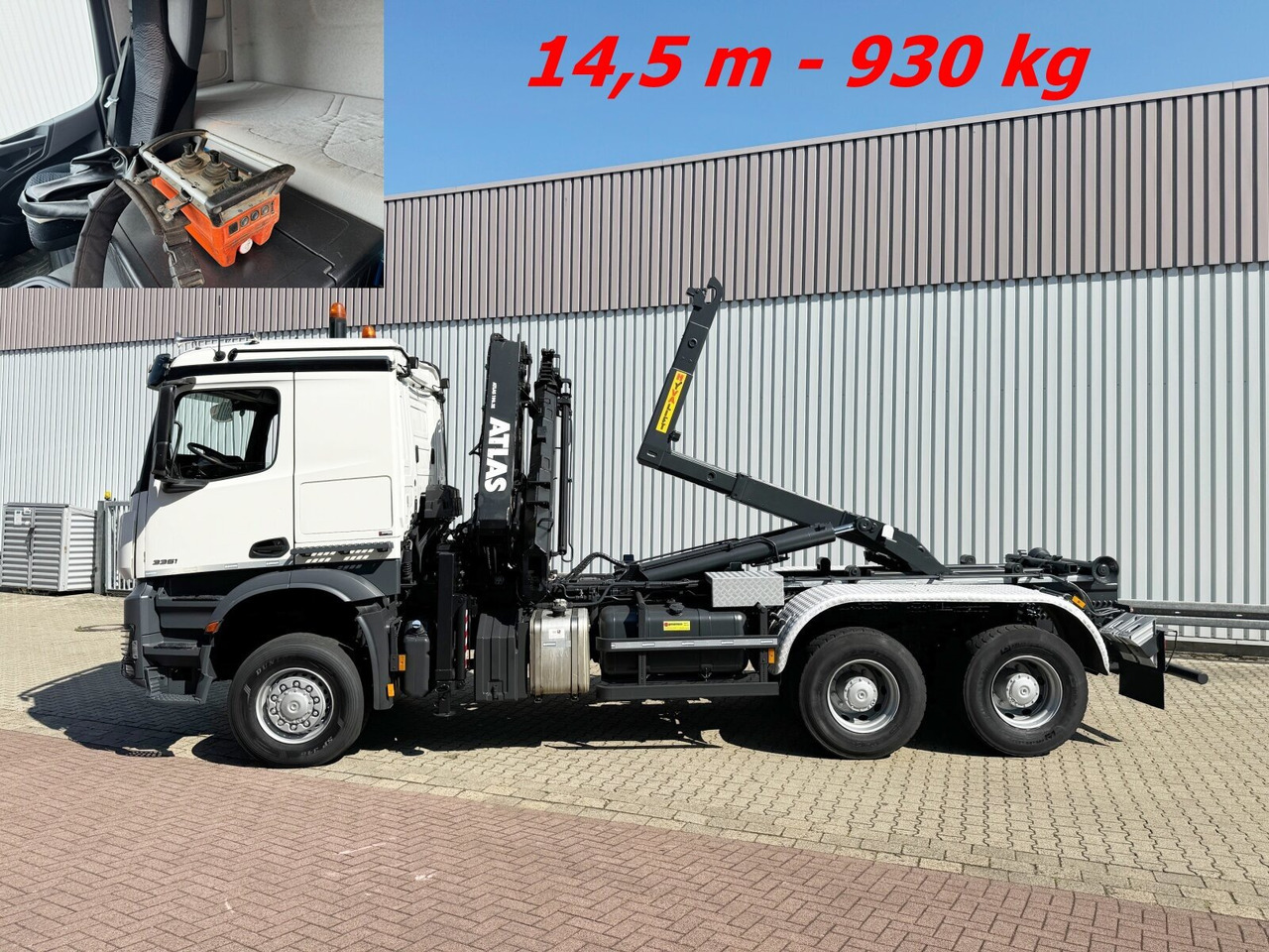 Mercedes-Benz Arocs 3351 AK 6x6 Arocs 3351 AK 6x6, Retarder, Navi, Grounder, Kran Atlas AK 190.2E, Funk - Hákový nosič kontajnerov, Auto s hydraulickou rukou: obrázok 1 Mercedes-Benz Arocs 3351 AK 6x6 Arocs 3351 AK 6x6, Retarder, Navi, Grounder, Kran Atlas AK 190.2E, Funk - Hákový nosič kontajnerov, Auto s hydraulickou rukou: obrázok 1