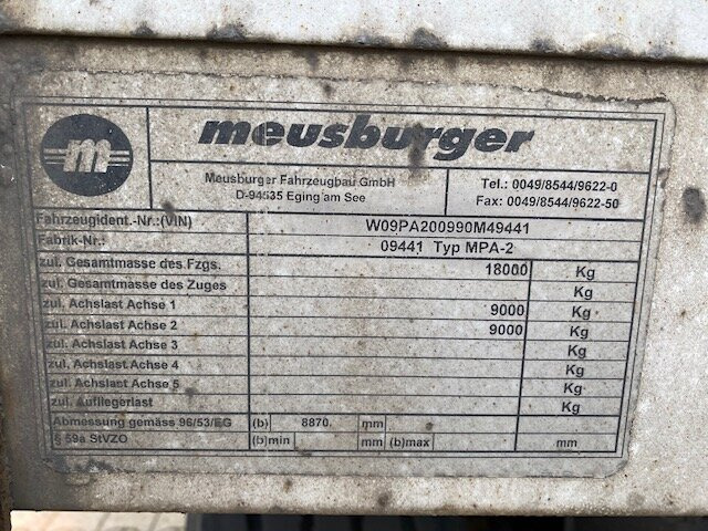 Meusburger MPA-2 MPA-2, Stapleraufnahme - Plošinový/ Valníkový príves: obrázok 4 Meusburger MPA-2 MPA-2, Stapleraufnahme - Plošinový/ Valníkový príves: obrázok 4