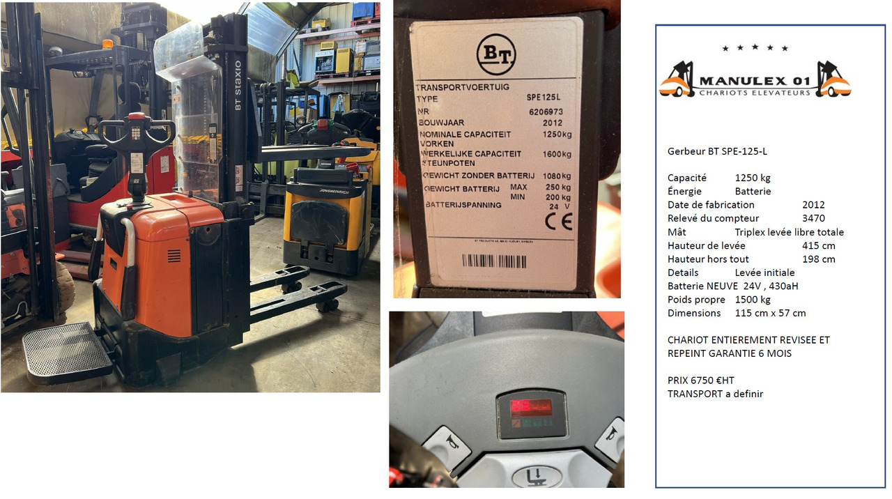 BT SPE125 - AVEC LEVEE INITIALE ET MAT TRIPLEX - Stohovač: obrázok 1 BT SPE125 - AVEC LEVEE INITIALE ET MAT TRIPLEX - Stohovač: obrázok 1