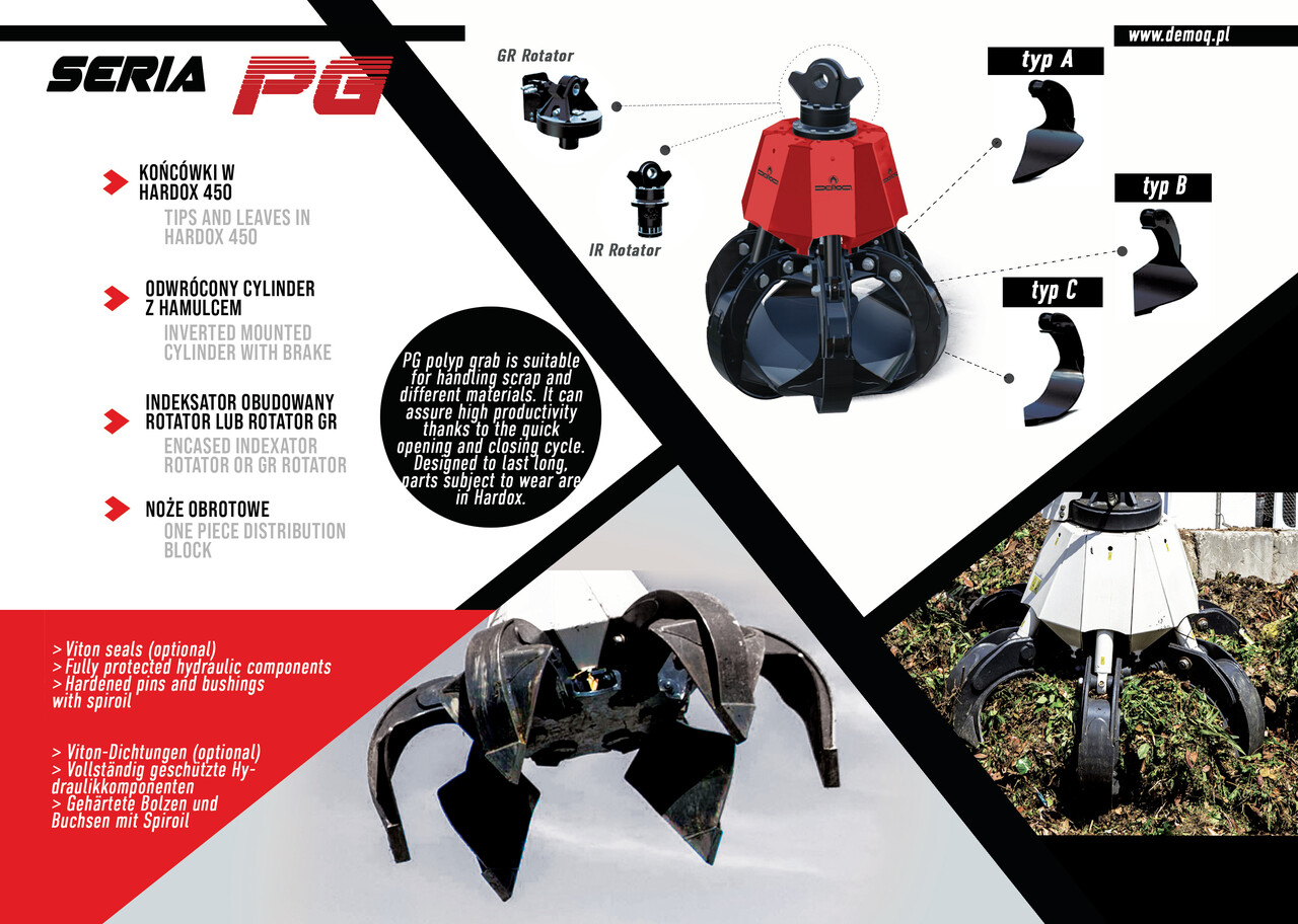DEMOQ PG500 Hydraulic Polyp -grab - Drapák pre Stavebné stroje: obrázok 4 DEMOQ PG500 Hydraulic Polyp -grab - Drapák pre Stavebné stroje: obrázok 4