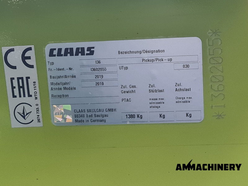 Leasing Claas PU300 I36 pick-up Claas PU300 I36 pick-up: obrázok 12