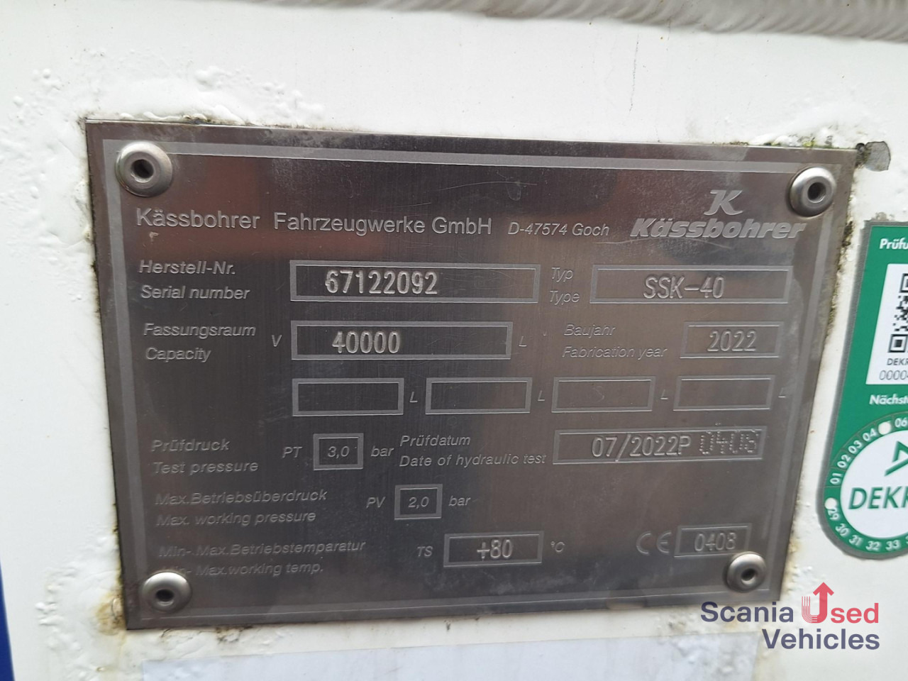 KAESSBOHRER Lebensmitteltank Kippbar SSK 40XS Neuwertig !! - Silocisterna: obrázok 2 KAESSBOHRER Lebensmitteltank Kippbar SSK 40XS Neuwertig !! - Silocisterna: obrázok 2