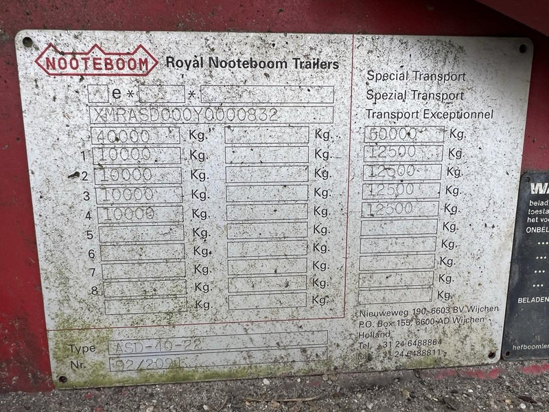 Príves podvalník Nooteboom ASD-40-22 40T - 4-AS DIEPLADER 8,60M X 3,05M - HYDR RAMPEN + VERBREDERS - BLADVERING - TROMMELREMMEN: obrázok 20