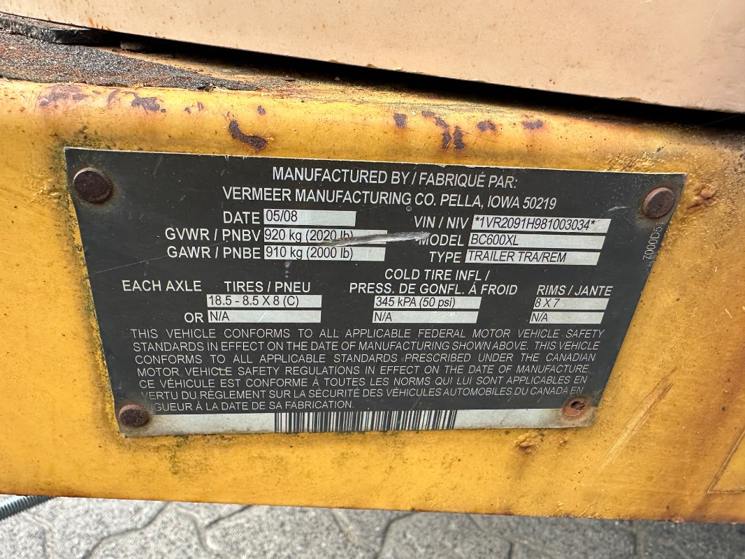 Vermeer BC 600XL - Kosačka: obrázok 5 Vermeer BC 600XL - Kosačka: obrázok 5