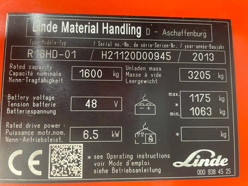 Linde R 16 HD-01 - Skladový zakladač: obrázok 4 Linde R 16 HD-01 - Skladový zakladač: obrázok 4