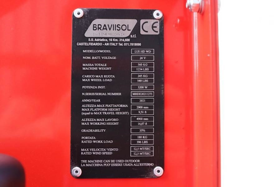 Kĺbová pracovná plošina Bravi LUI HD WD Leonardo New, Electric, 4.90m Working He: obrázok 7