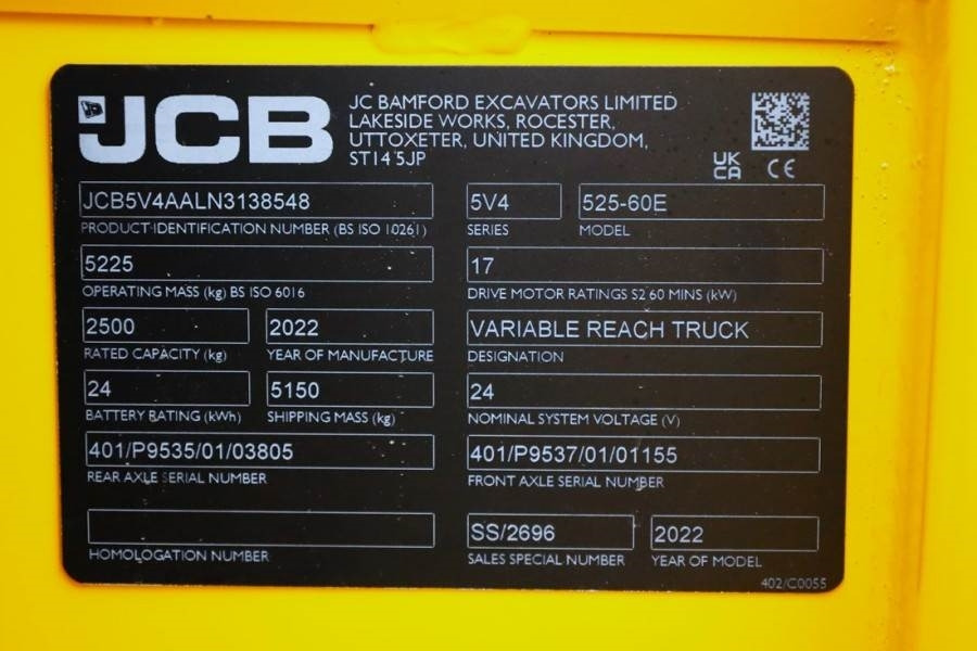 Teleskopický nakladač JCB 525-60E Valid inspection, *Guarantee! Fully Electr: obrázok 6 Teleskopický nakladač JCB 525-60E Valid inspection, *Guarantee! Fully Electr: obrázok 6