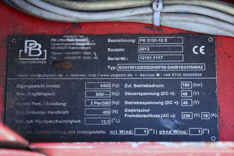 Samohybná plošiny PB LIFT S151-12E Electric, 15m Working Height, 550kg: obrázok 7 Samohybná plošiny PB LIFT S151-12E Electric, 15m Working Height, 550kg: obrázok 7
